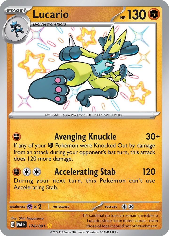 Lucario - [  174/091 ] - Shiny Rare - Pokemon SV Paldean Fates