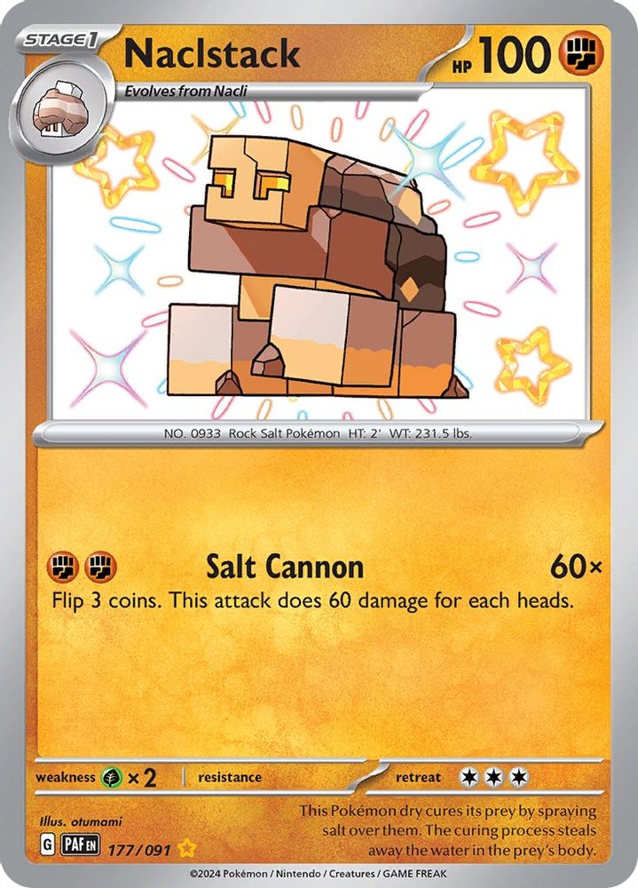 Naclstack - [  177/091 ] - Shiny Rare - Pokemon SV Paldean Fates