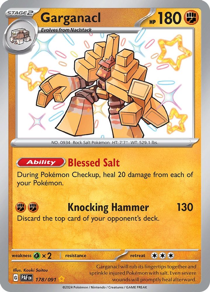 Garganacl - [  178/091 ] - Shiny Rare - Pokemon SV Paldean Fates