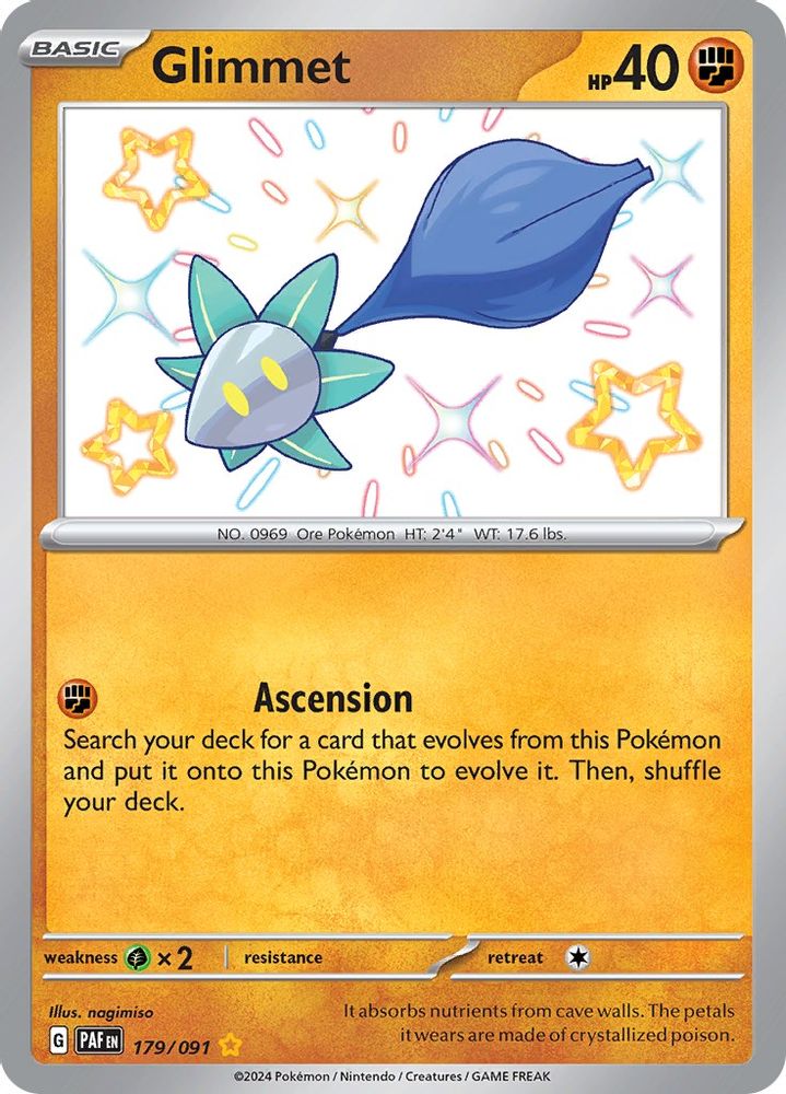 Glimmet - [  179/091 ] - Shiny Rare - Pokemon SV Paldean Fates