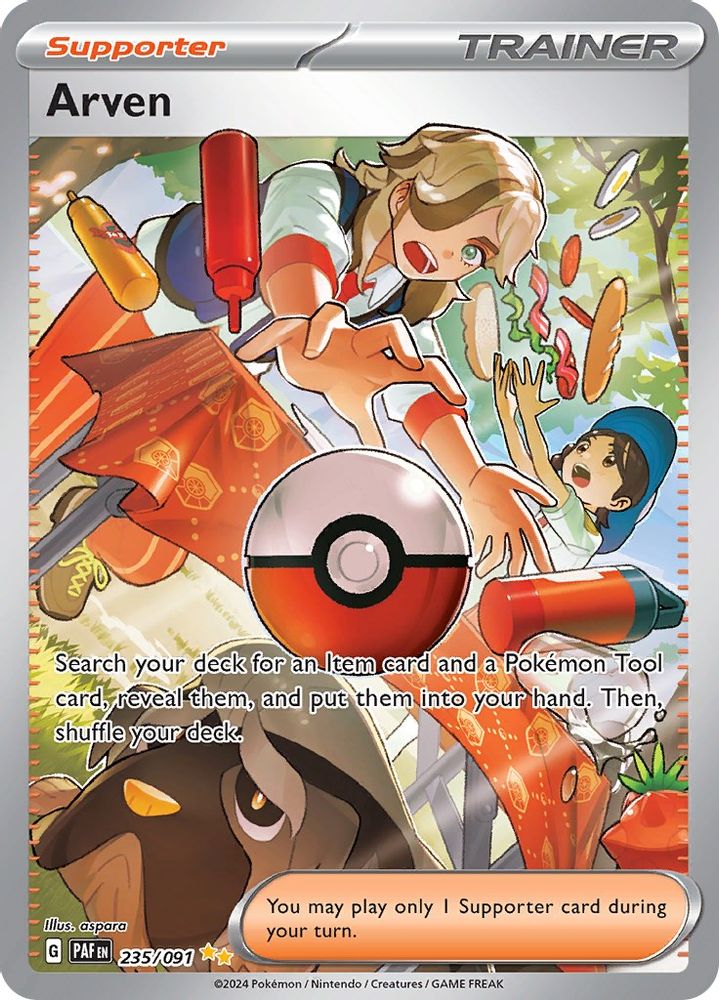 Arven - [  235/091 ] - Special Illustration Rare - Pokemon SV Paldean Fates