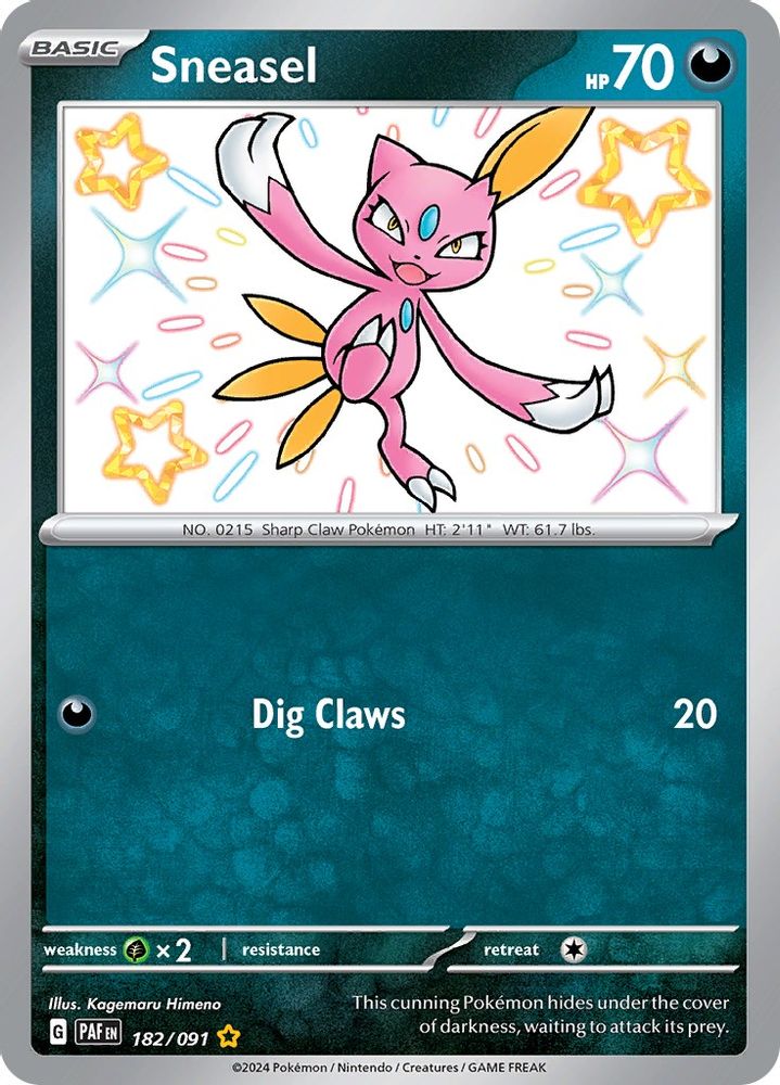 Sneasel - [  182/091 ] - Shiny Rare - Pokemon SV Paldean Fates