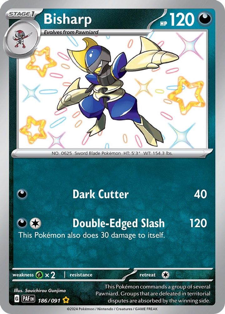 Bisharp - [  186/091 ] - Shiny Rare - Pokemon SV Paldean Fates