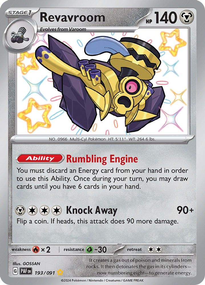 Revavroom - [  193/091 ] - Shiny Rare - Pokemon SV Paldean Fates