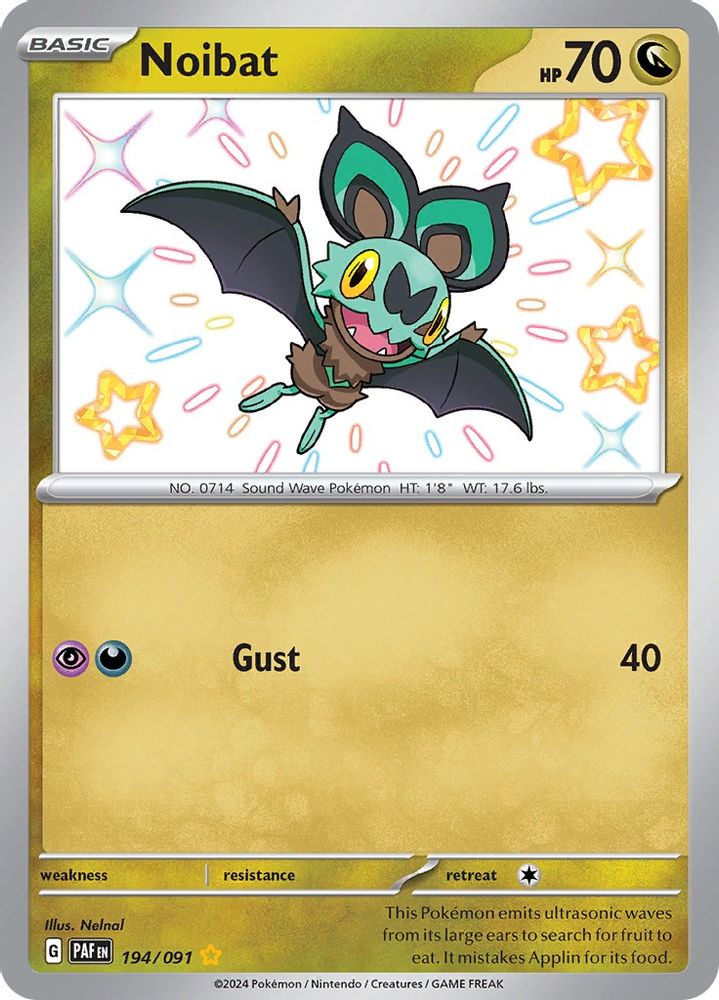 Noibat - [  194/091 ] - Shiny Rare - Pokemon SV Paldean Fates