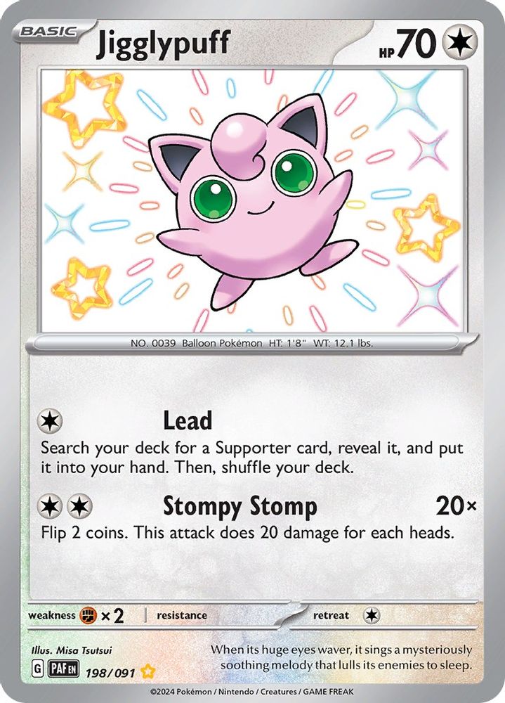 Jigglypuff - [  198 ] - Shiny Rare - Pokemon SV Paldean Fates