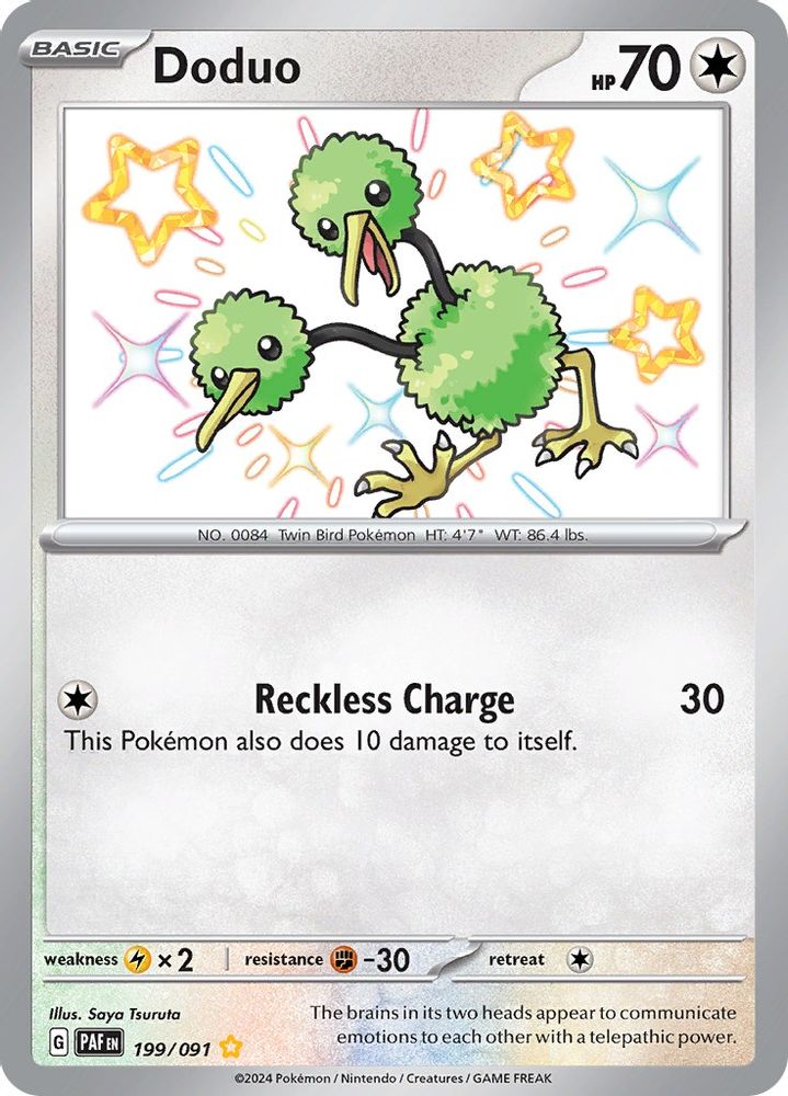 Doduo - [  199/091 ] - Shiny Rare - Pokemon SV Paldean Fates