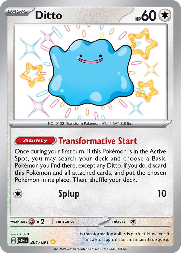 Ditto - [  201 ] - Shiny Rare - Pokemon SV Paldean Fates