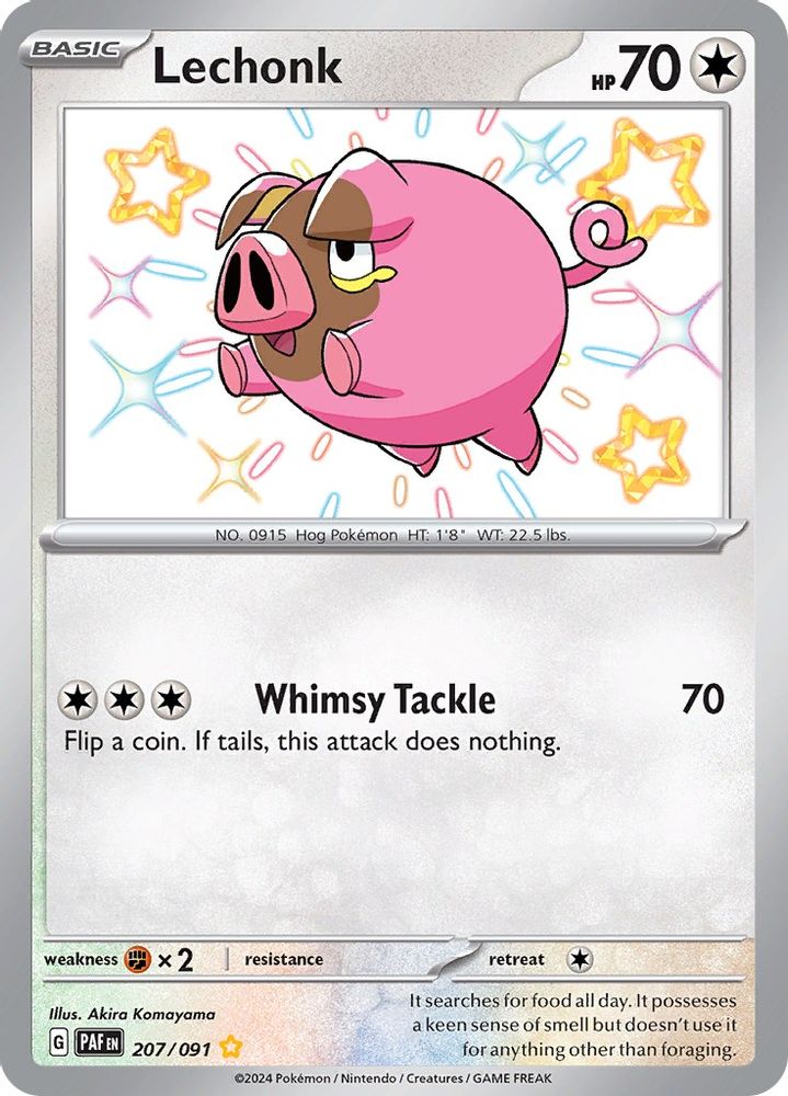 Lechonk - [  207/091 ] - Shiny Rare - Pokemon SV Paldean Fates