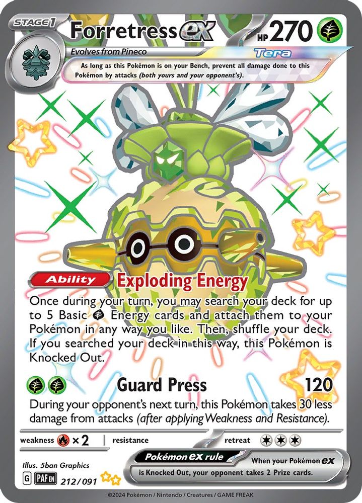 Forretress ex - [  212/091 ] - Shiny Ultra Rare - Pokemon SV Paldean Fates