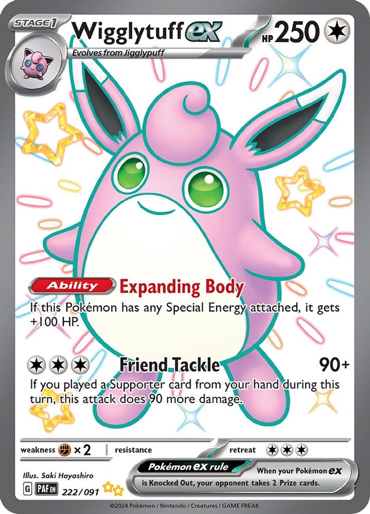 Wigglytuff ex - [  222 ] - Shiny Ultra Rare - Pokemon SV Paldean Fates