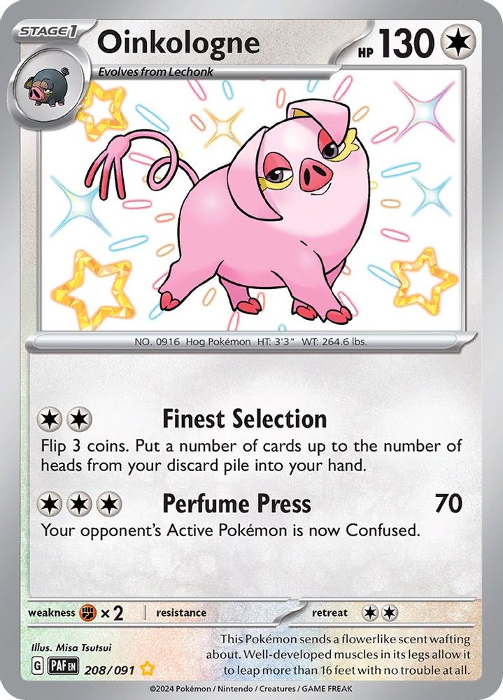 Oinkologne - [  208/091 ] - Shiny Rare - Pokemon SV Paldean Fates