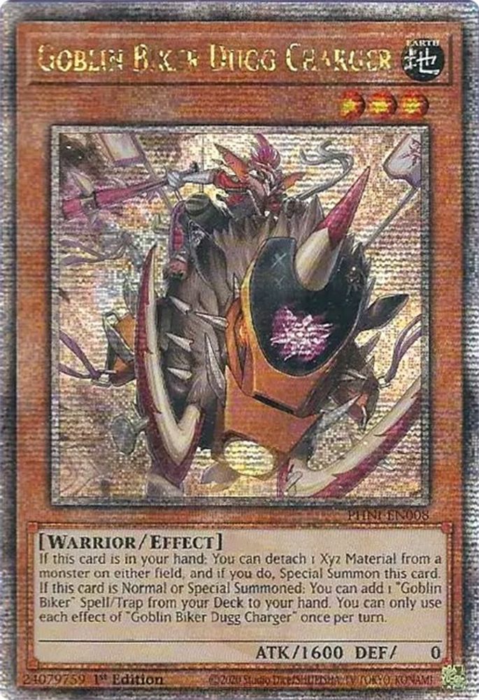 [QUARTER CENTURY RARE] Goblin Biker Dugg Charger (Quarter Century Secret Rare) - (PHNI-EN008) - 1st Edition