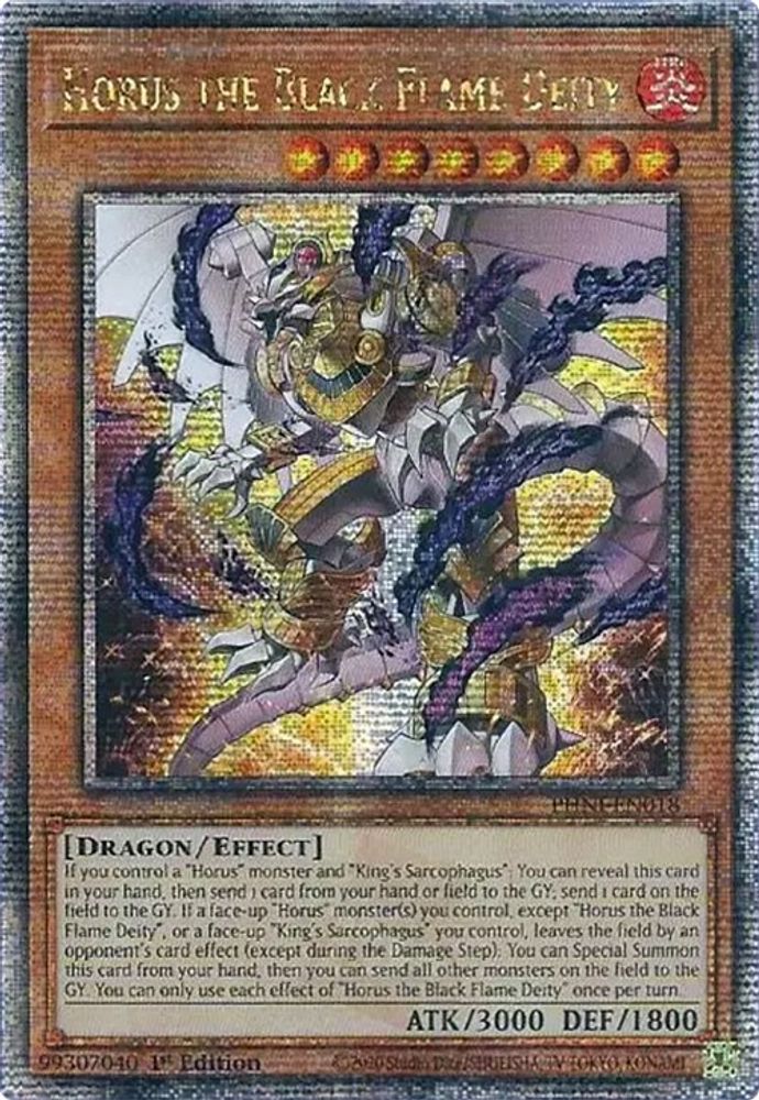 [QUARTER CENTURY RARE] Horus the Black Flame Deity (Quarter Century Secret Rare) - (PHNI-EN018) - 1st Edition