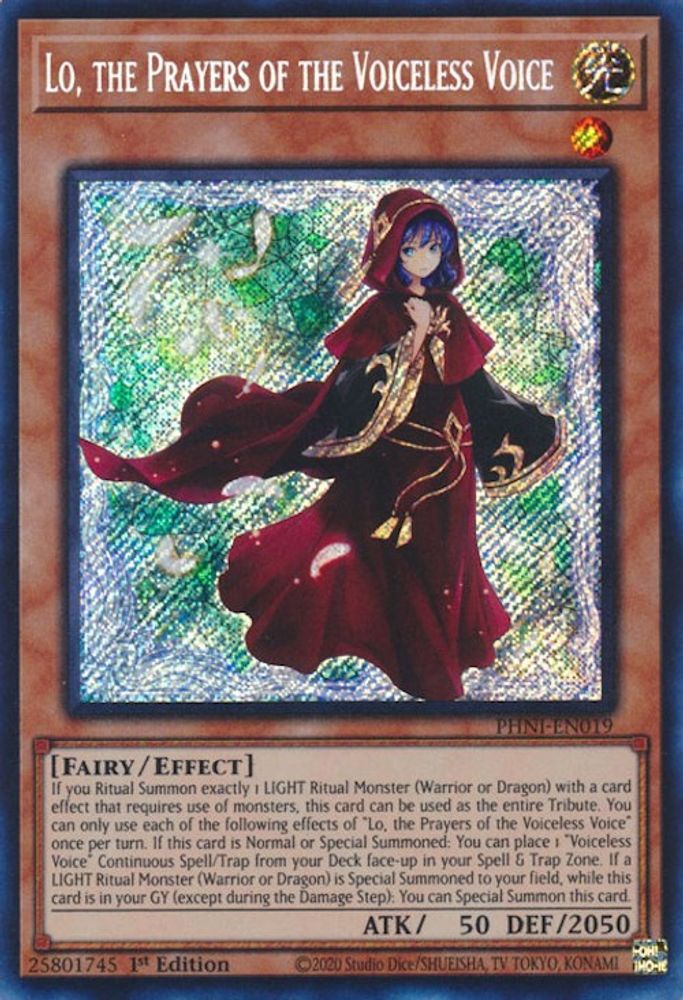 Lo, the Prayers of the Voiceless Voice - (PHNI-EN019) Secret Rare - 1st Edition