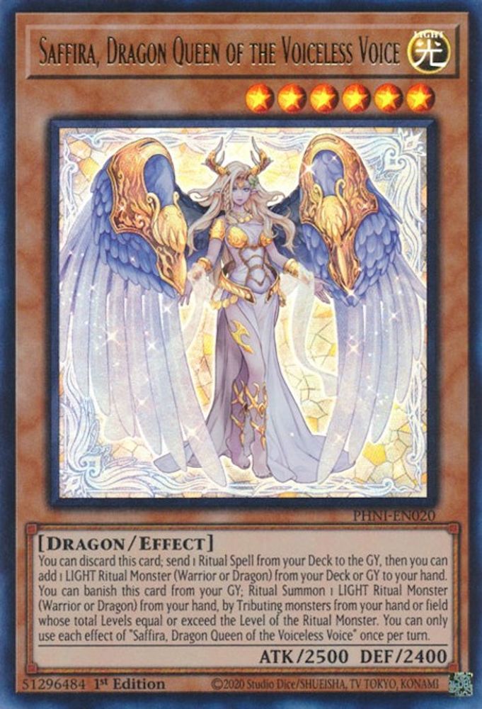 Saffira, Dragon Queen of the Voiceless Voice - (PHNI-EN020) Ultra Rare - 1st Edition