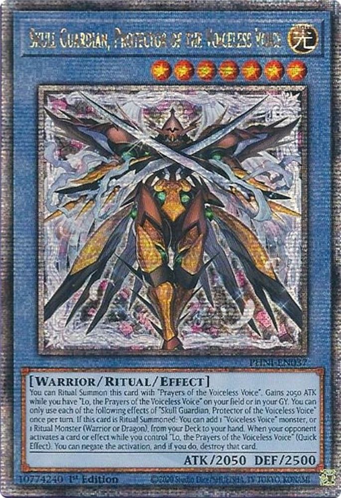 [QUARTER CENTURY RARE] Skull Guardian, Protector of the Voiceless Voice (Quarter Century Secret Rare) - (PHNI-EN037) - 1st Edition