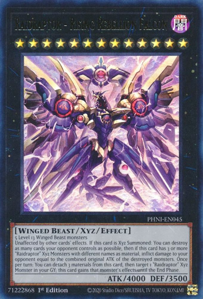 Raidraptor - Rising Rebellion Falcon - (PHNI-EN045) Ultra Rare - 1st Edition