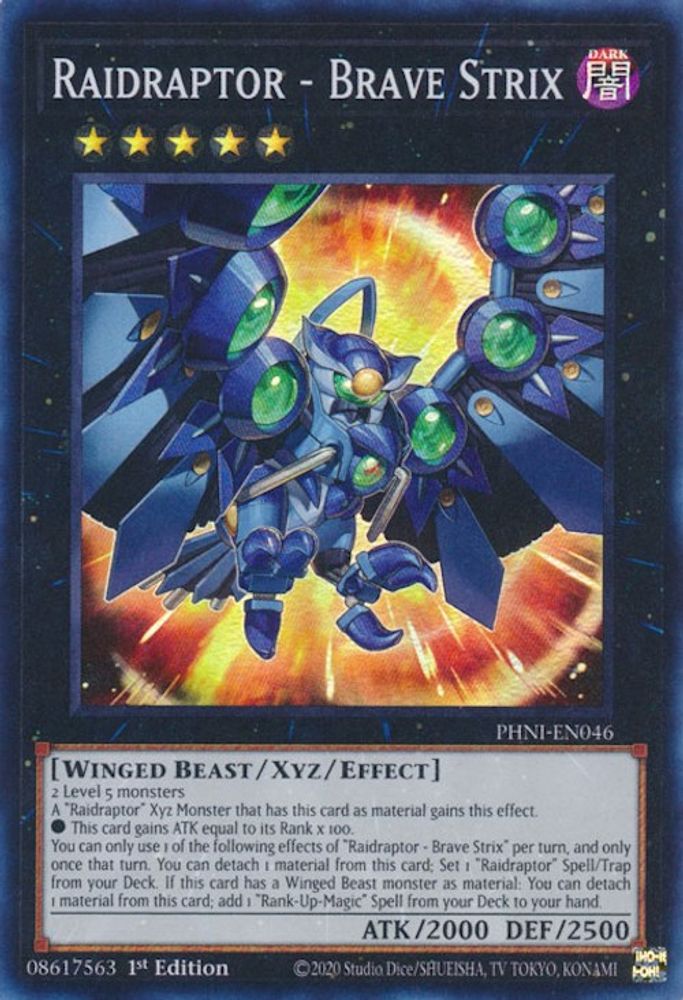 Raidraptor - Brave Strix - (PHNI-EN046) Super Rare - 1st Edition