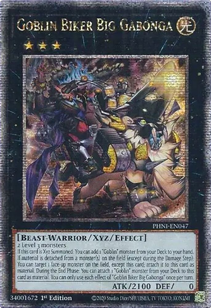 [QUARTER CENTURY RARE] Goblin Biker Big Gabonga (Quarter Century Secret Rare) - (PHNI-EN047) - 1st Edition