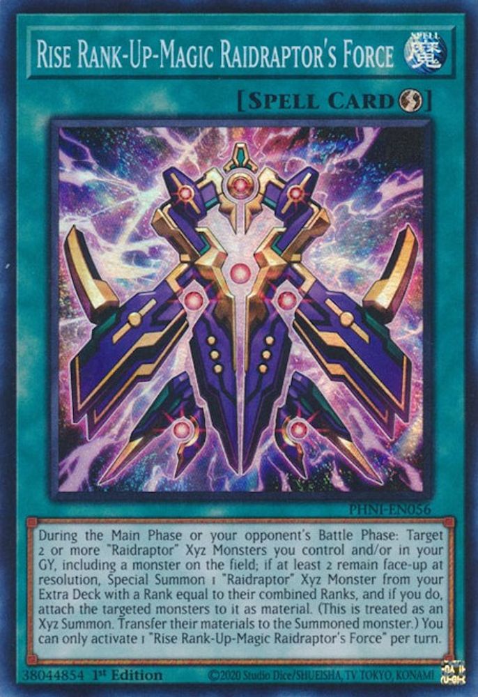 Rise Rank-Up-Magic Raidraptor's Force - (PHNI-EN056) Super Rare - 1st Edition