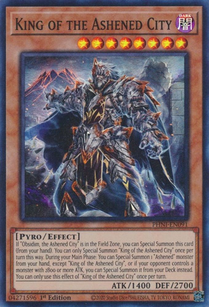 King of the Ashened City - (PHNI-EN091) Super Rare - 1st Edition