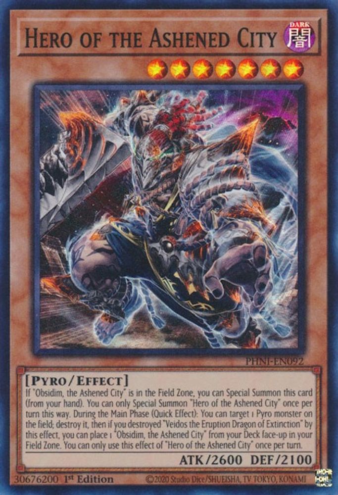 Hero of the Ashened City - (PHNI-EN092) Super Rare - 1st Edition