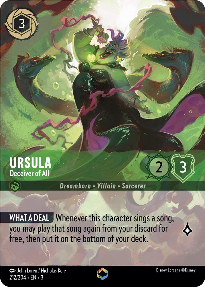 ENCHANTED Ursula - deceiver Of All - 212/204 - Enchanted - Lorcana Into The Inklands