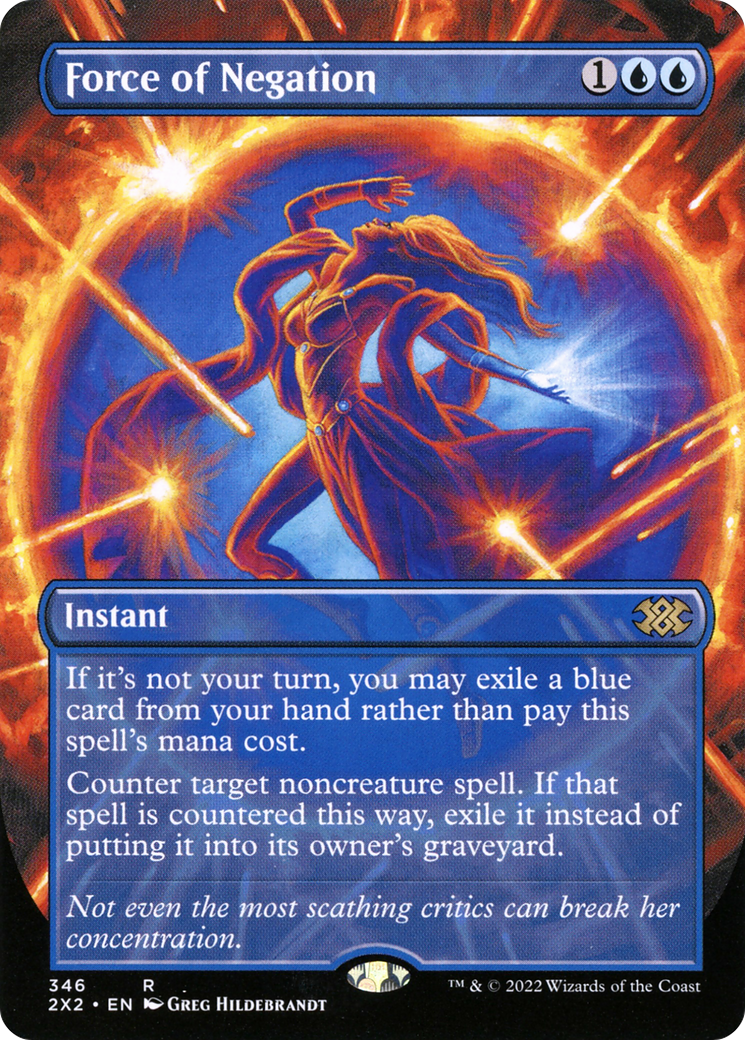 [ BL ] Force of Negation (Borderless) #346 - RARE 2X2 - Double Masters 2022