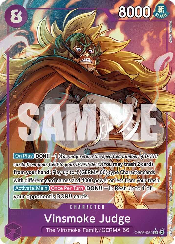 [ALTERNATE ART] Vinsmoke Judge (OP06-062) SR - One Piece Wings of the Captain