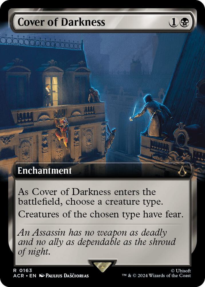 EXTENDED ART Cover of Darkness - #0163 - Rare Universes Beyond: Assassin's Creed