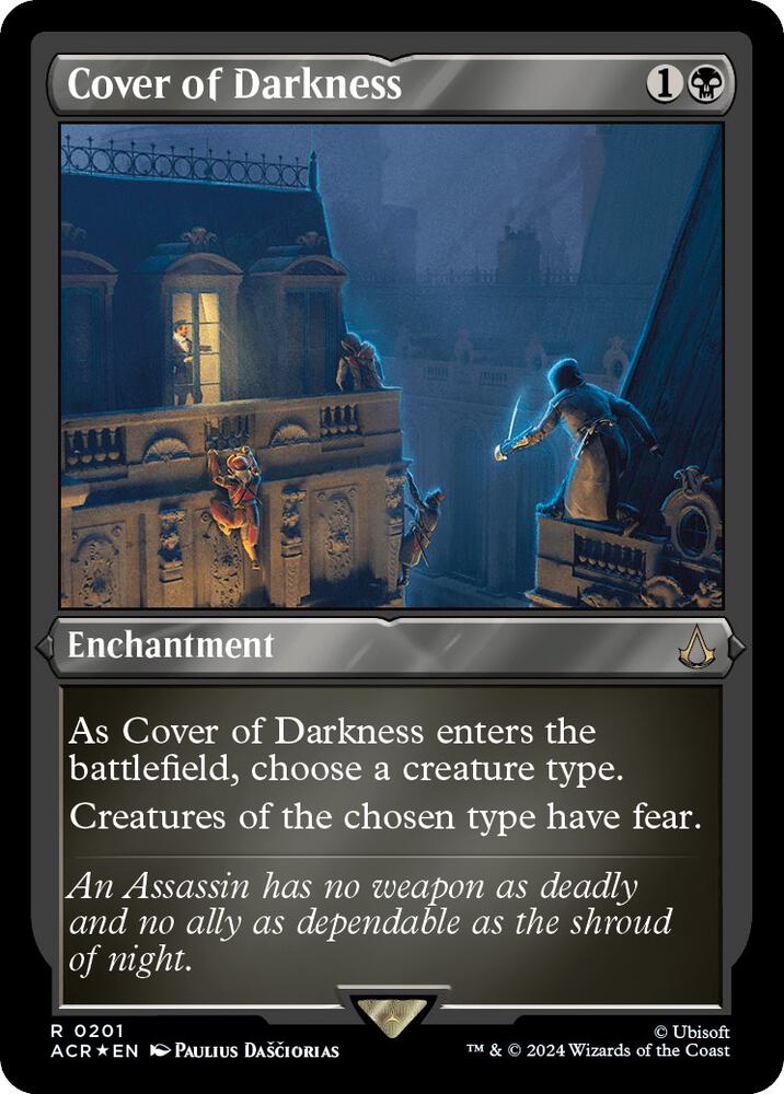 ETCHED FOIL Cover of Darkness - #201 - Rare Universes Beyond: Assassin's Creed