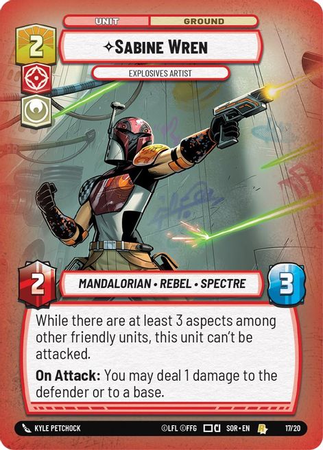 Sabine Wren - Explosives Artist - Star Wars Unlimited Spark Of Rebellion Weekly Play Promo