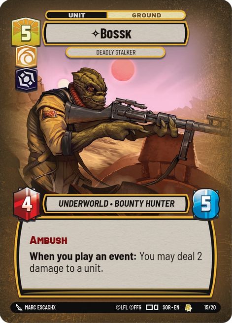 Foil Bossk Deadly Stalker - 15/20 - Rare Weekly Play Promo Spark Of Rebellion