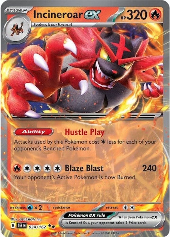 Incineroar ex - [  034/162 ] - Double Rare - Pokemon SV05 Temporal Forces