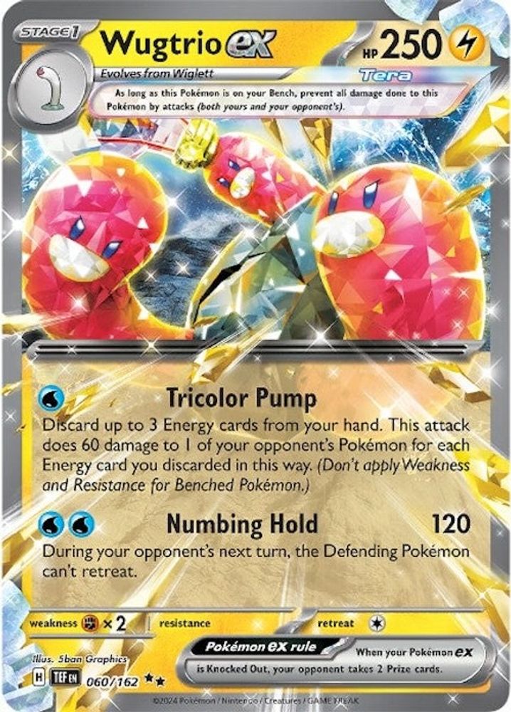 Wugtrio ex - [  060/162 ] - Double Rare - Pokemon SV05 Temporal Forces