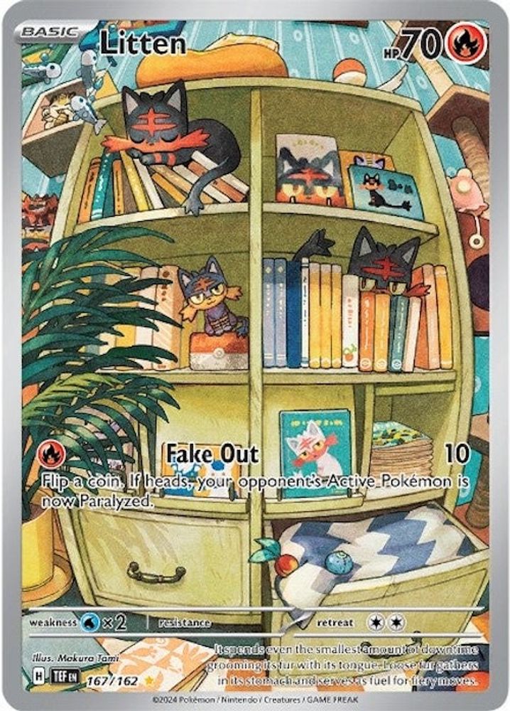 Litten - [  167/162 ] - Illustration Rare - Pokemon SV05 Temporal Forces