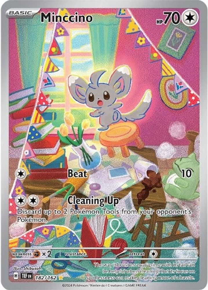 Minccino - [  182/162 ] - Illustration Rare - Pokemon SV05 Temporal Forces