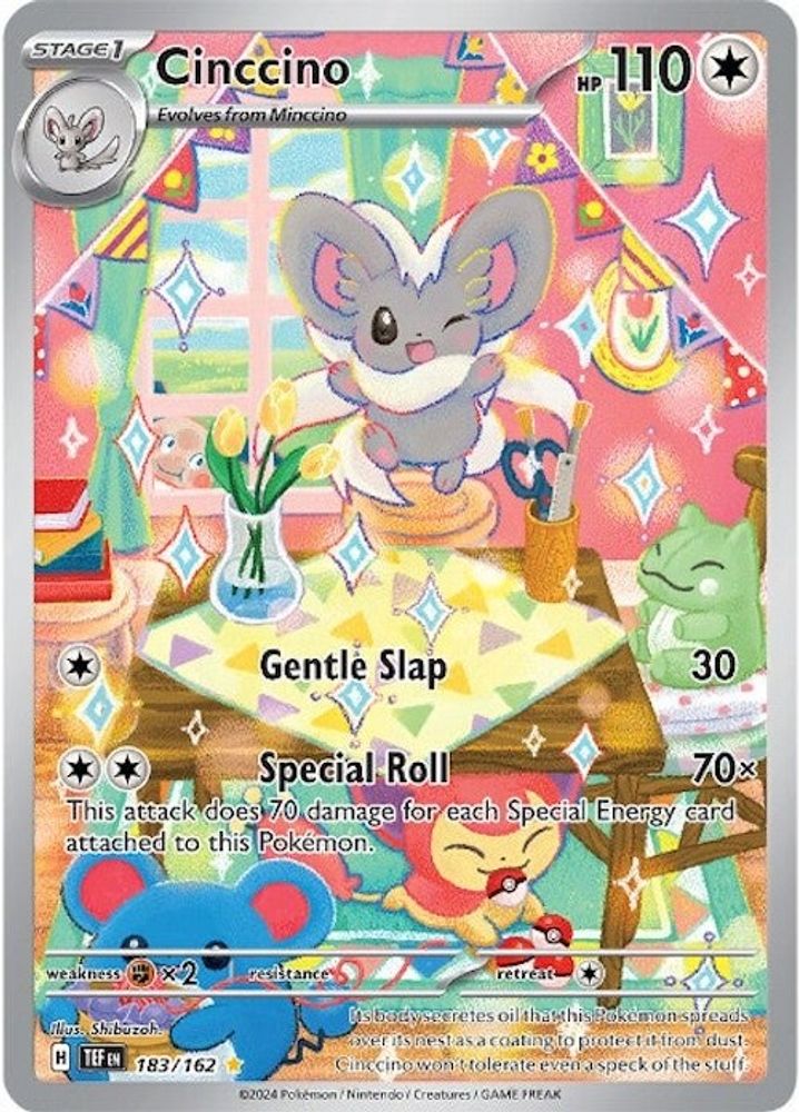 Cinccino - [  183/162 ] - Illustration Rare - Pokemon SV05 Temporal Forces