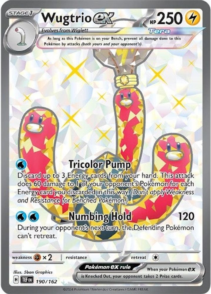 Wugtrio ex - [  190/162 ] - Ultra Rare - Pokemon SV05 Temporal Forces
