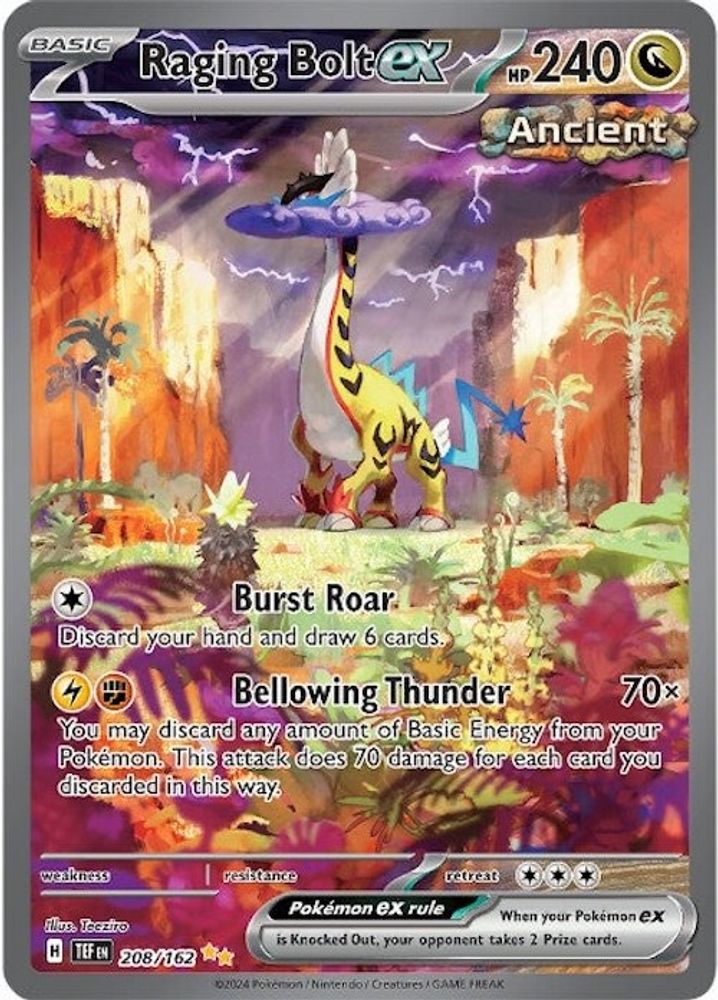 Raging Bolt ex - [  208/162 ] - Special Illustration Rare - Pokemon SV05 Temporal Forces