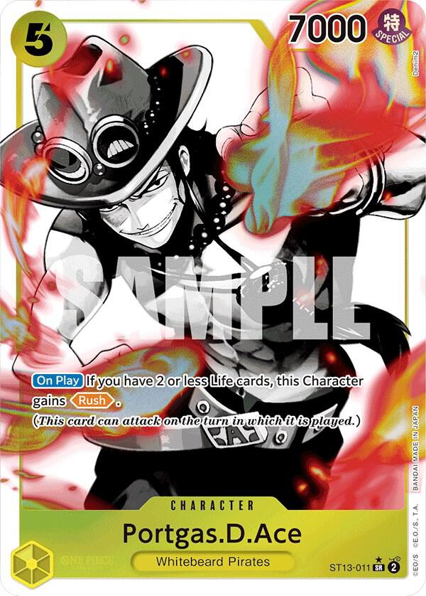 ALTERNATE ART PARALLEL Portgas.D.Ace - ST13-011 - Ultra Deck : The Three Brothers Promo