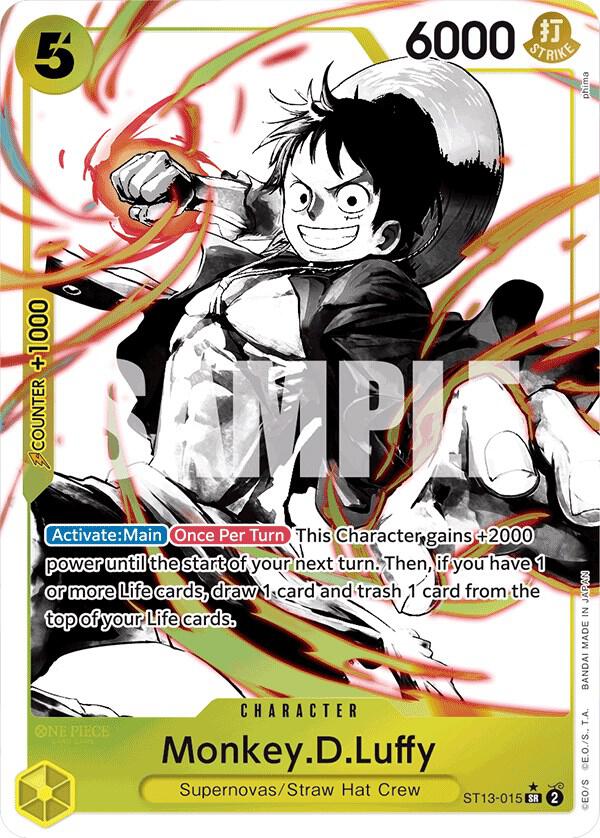 ALTERNATE ART PARALLEL Monkey.D.Luffy - ST13-015 - Starter Deck 13: Three Brothers