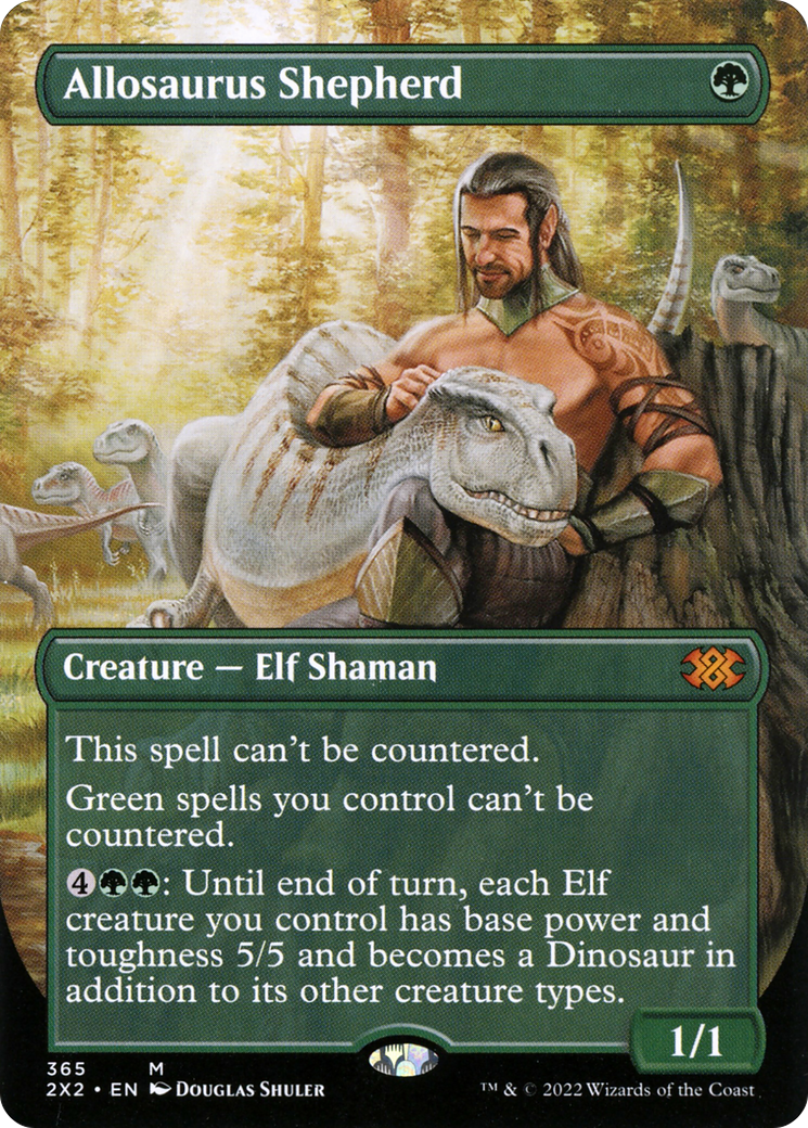 [ BL ] [FOIL] Allosaurus Shepherd (Borderless) #365 - MYTHIC 2X2 - Double Masters 2022