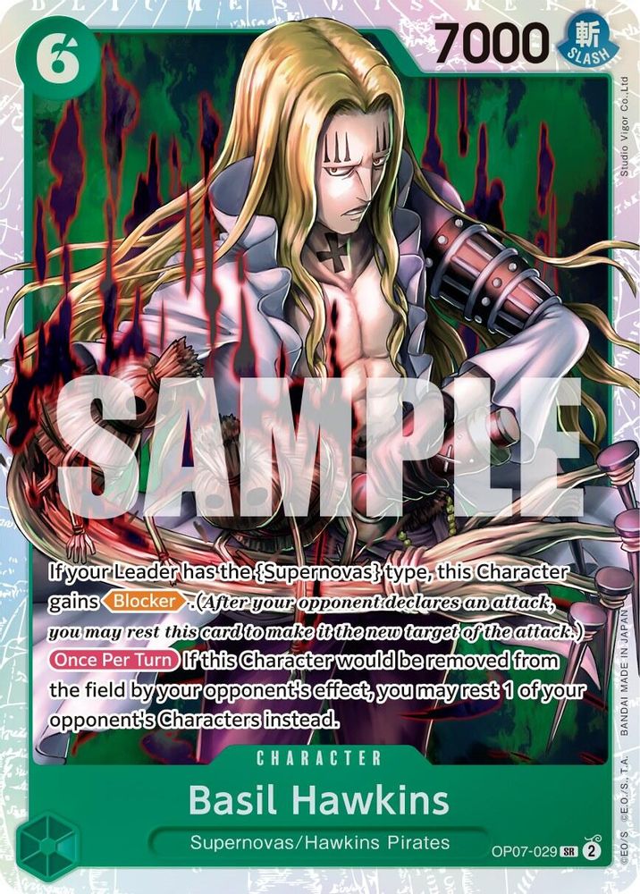 Basil Hawkins (OP07-029) Super Rare - One Piece 500 Years in the Future