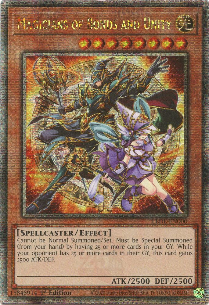 [QUARTER CENTURY RARE] Magicians of Bonds and Unity (Quarter Century Secret Rare) - (LEDE-EN000) - 1st Edition