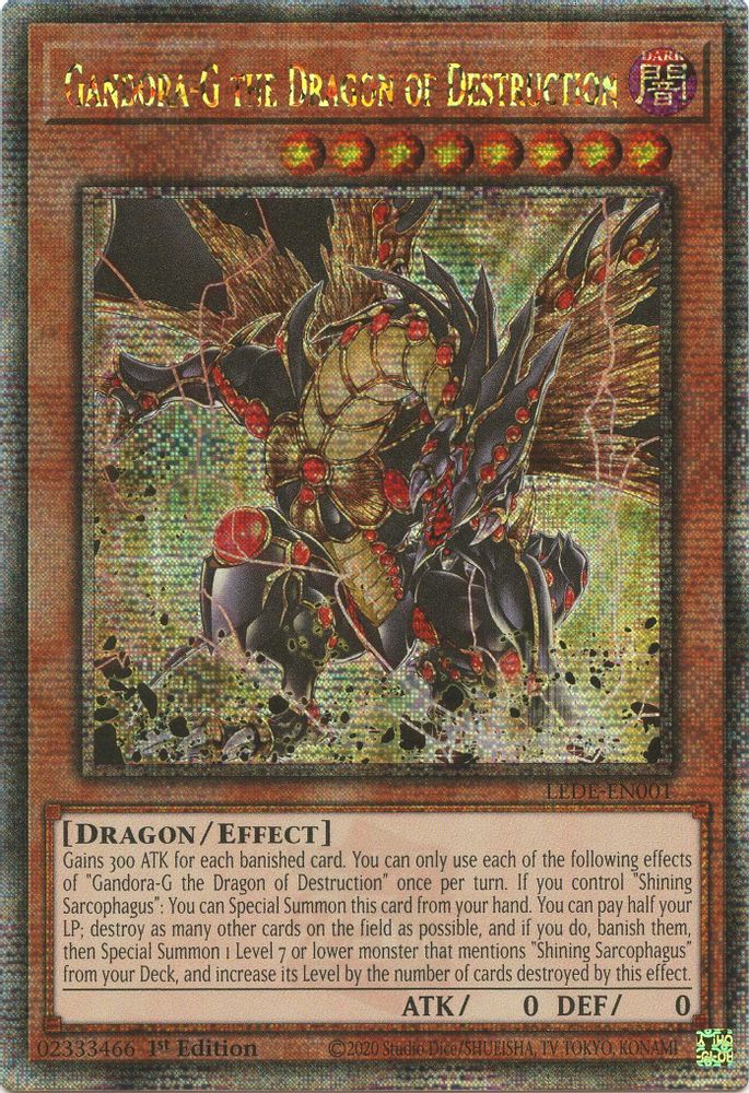 [QUARTER CENTURY RARE] Gandora-G the Dragon of Destruction (Quarter Century Secret Rare) - (LEDE-EN001) - 1st Edition