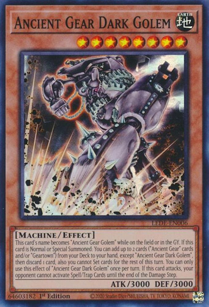 Ancient Gear Dark Golem - (LEDE-EN006) Super Rare - 1st Edition