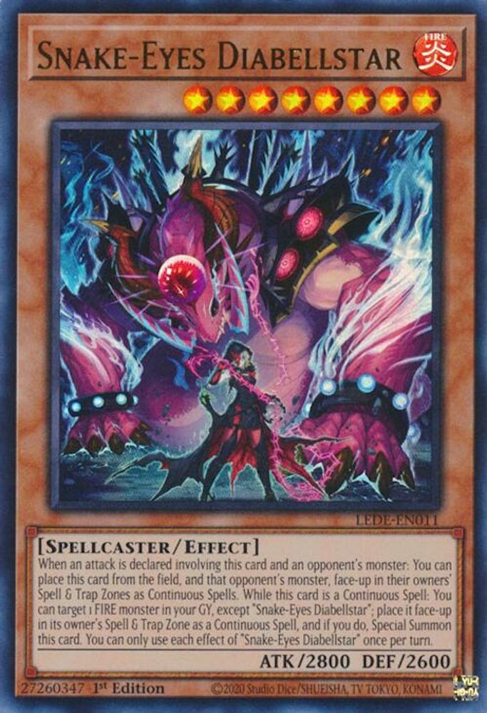 Snake-Eyes Diabellstar - (LEDE-EN011) Ultra Rare - 1st Edition