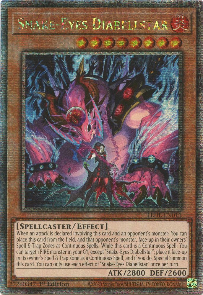 [QUARTER CENTURY RARE] Snake-Eyes Diabellstar (Quarter Century Secret Rare) - (LEDE-EN011) - 1st Edition